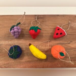 Hand Sewn Felt Fruit Ornaments Set